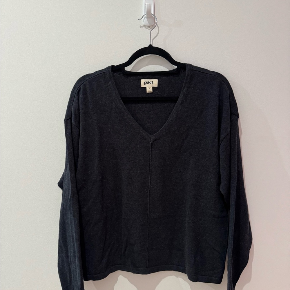 Pact Black Boxy Sweatshirt Relaxed Fit NWOT